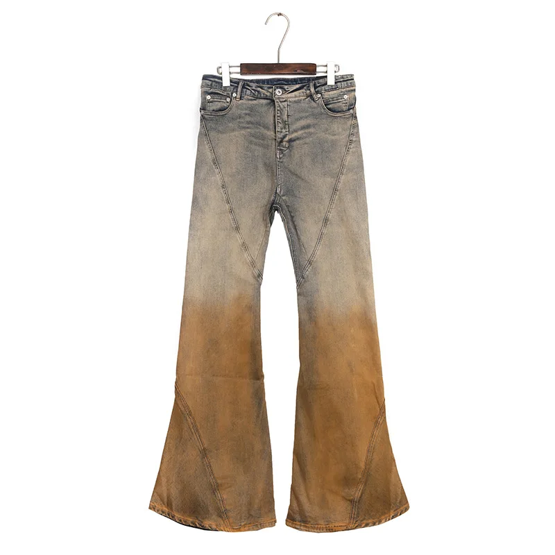 

High Street Dark Style Washed Vintage Loose Distressed Jeans Men Women Fashion Casual Pants Trousers