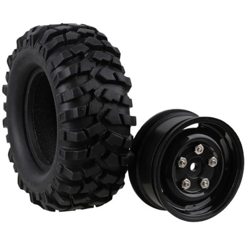 4 adet 96mm 1.9 inç lastik jant lastik Beadlock için 1/10 Rc paletli araba Hsp Redcat Traxxas eksenel Scx10 90046 Rc 4wd