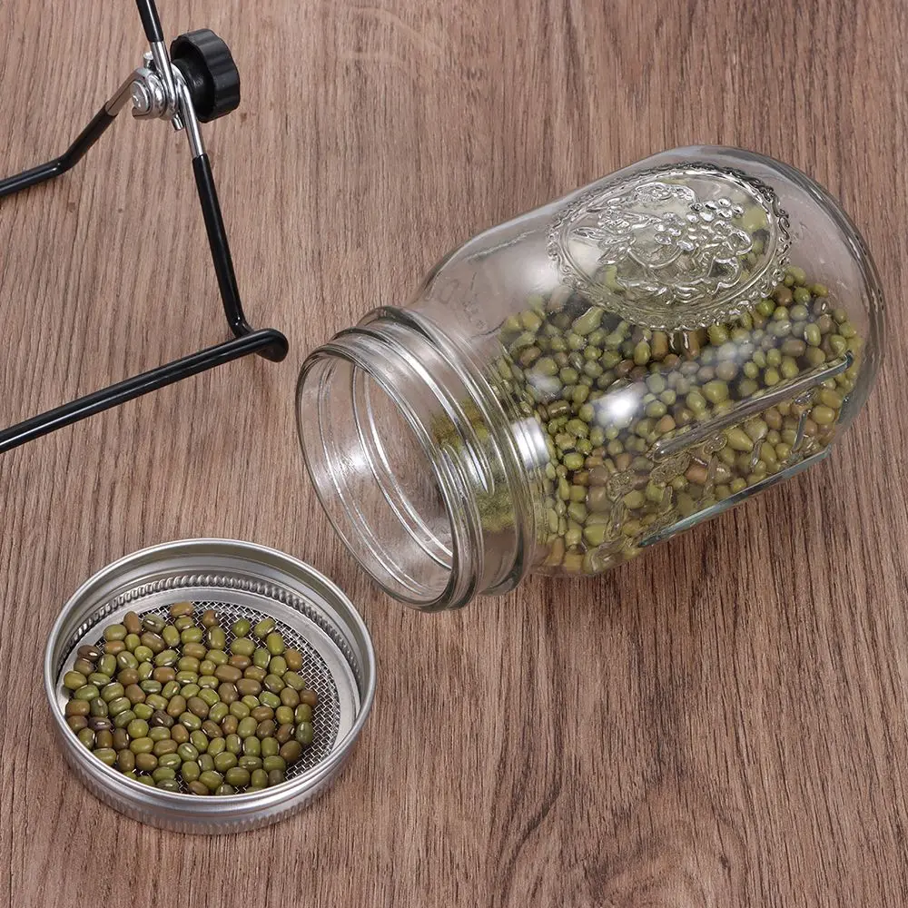 Frascos Germinadores de Acero Inoxidable de Boca Ancha para el Hogar y la Cocina, con Tapas de Malla, 16/32 oz, Tipo Mason Jar