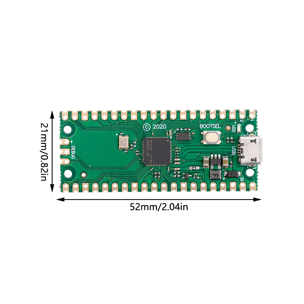 For Raspberry Pi Pico Board With Pin Wifi RP2040 TYPE-C / MICRO USB Dual Core Cortex MO+ Processo 264KB ARM RP2040 Pico W