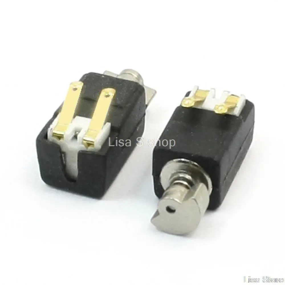 2 Pcs 4mm Dia Rotating Head Vibration Motor Black for Mobile Phone