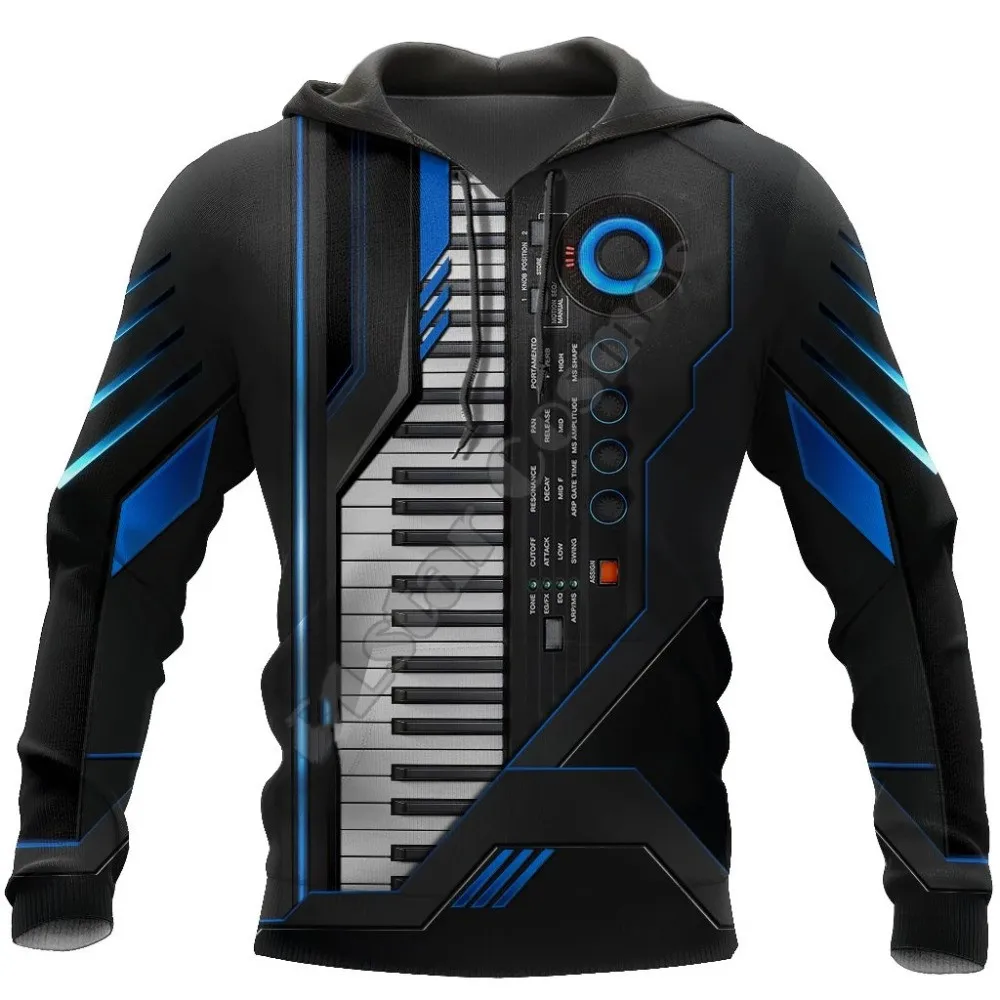 3D Printed Music Musical Instrument Piano Rock Guitar Trumpet Violin Women Men Funny Hoodies/Sweatshirt