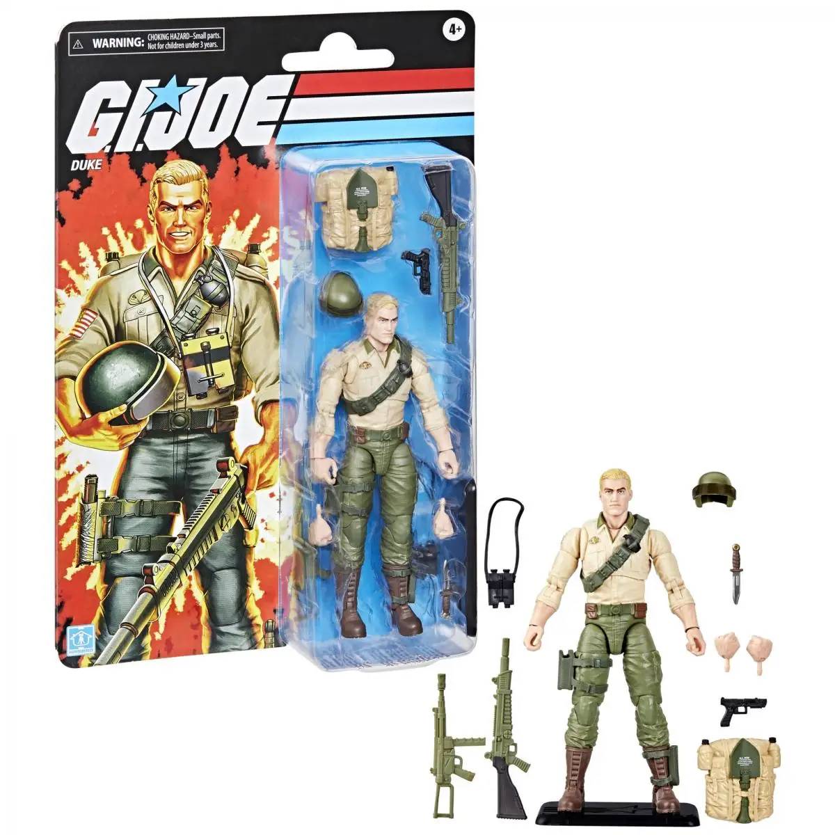 G.i. Joe Classified Series Retro Cardback Duke, Collectible 6-Inch Action Figure with 10 Accessories