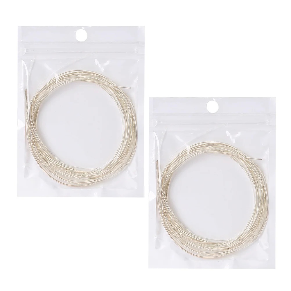 

2pcs Acoustic Guitar Strings Stainless Steel Balanced Volume Durable Replacement Easy Installation Guitar Strings For Folk