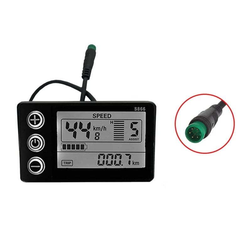 Electric Modification Display Waterproof LCD Display S866 Controller Panel for E-bike Scooter Dashboard Display