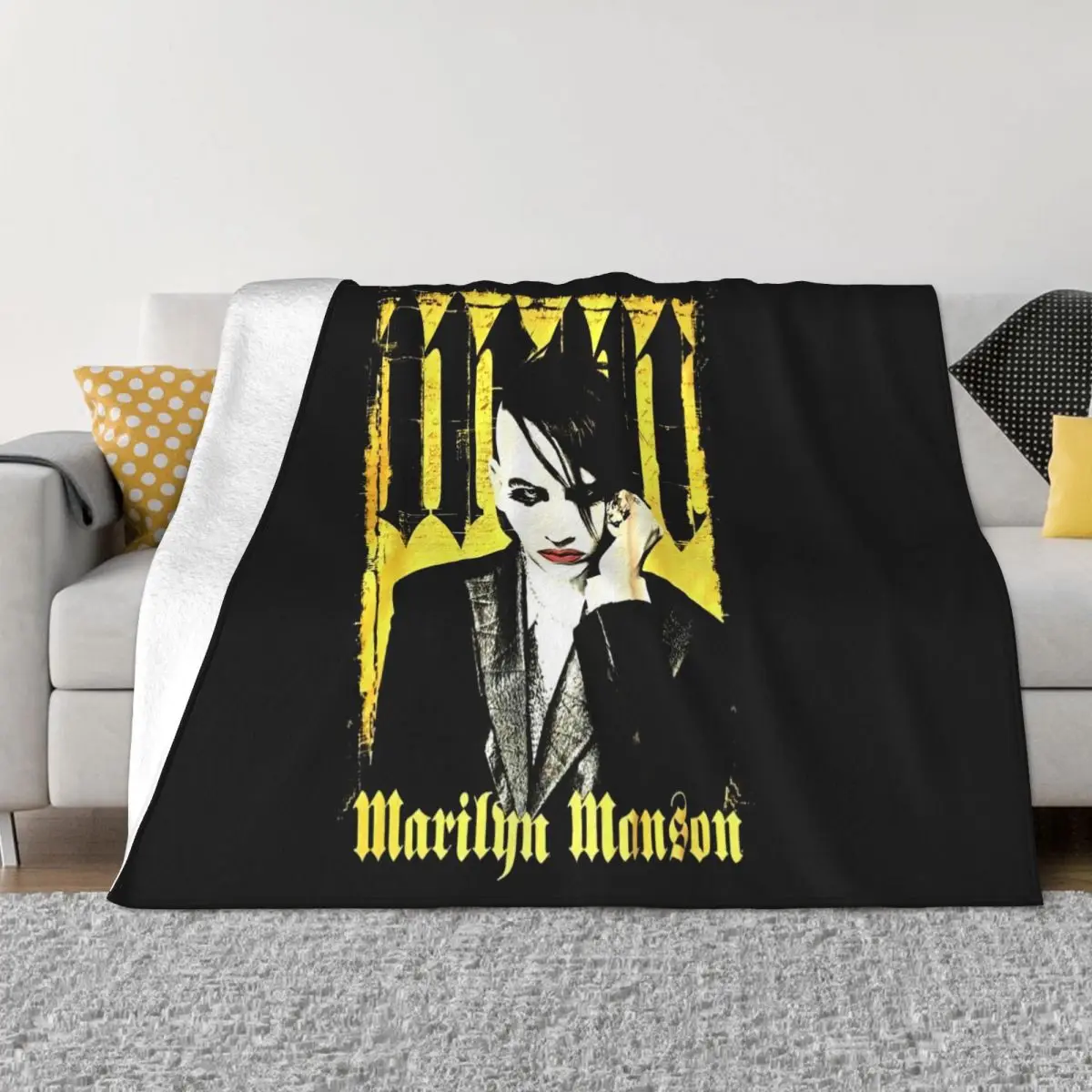 Marilyn Manson Against All Gods Concert Tour Different Punk Designs Brand Style Party Crewneck Hot Sell Throw Blanket