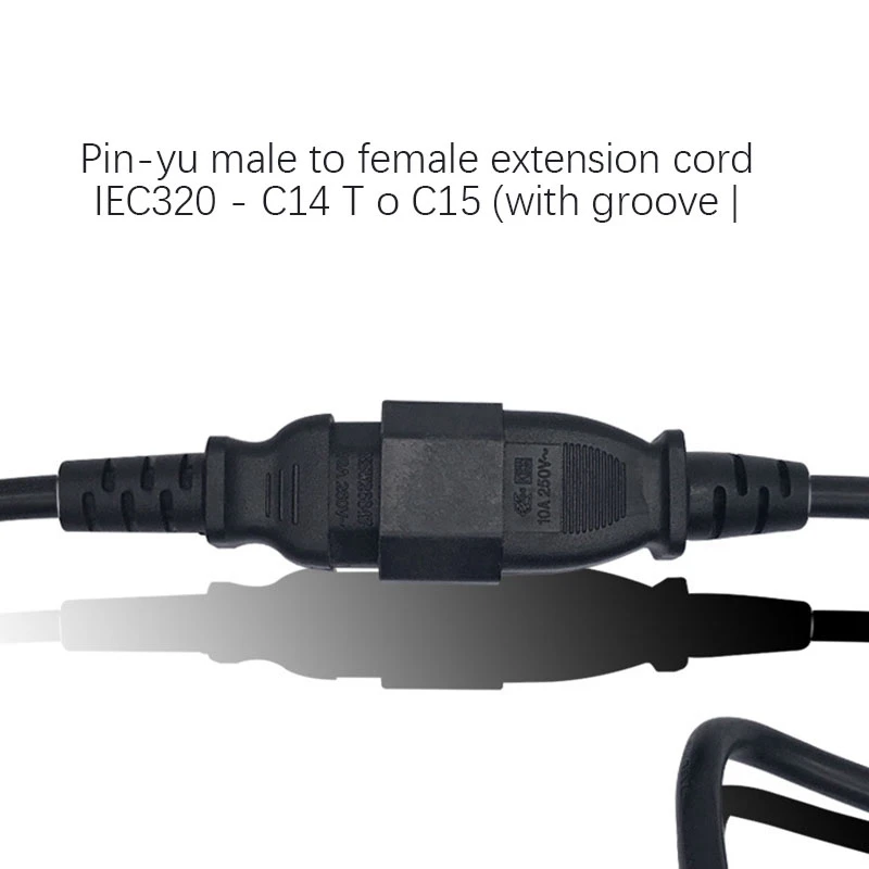 Power Adapter Cable, C14 To C15 Product Word Revolution Product Letter With Groove Power Extension Cable
