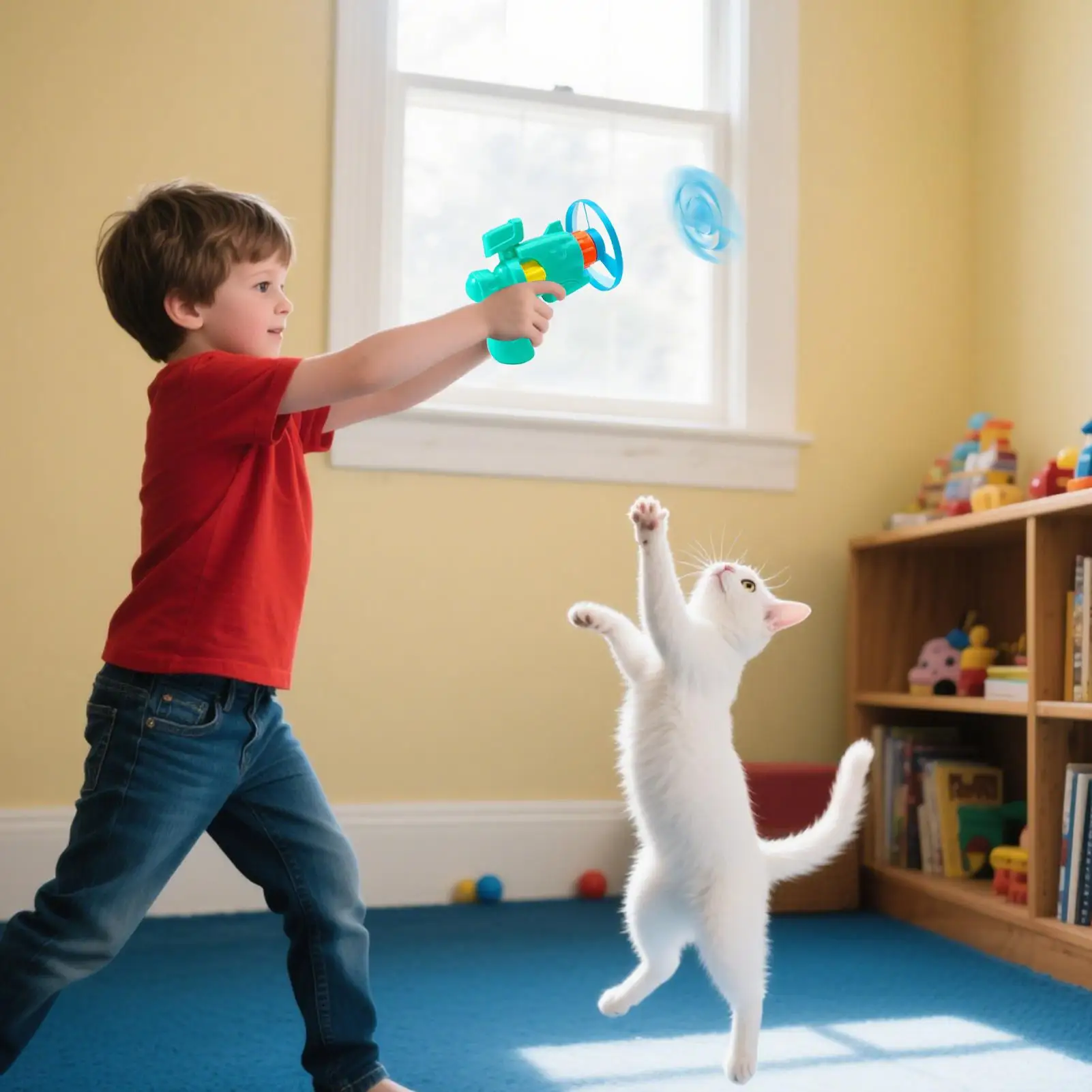 面白い猫のおもちゃ、インタラクティブな発射ペットトレーニングおもちゃ、子猫用ミニフライングディスクシューティングガン、追跡ゲーム、猫のおもちゃ、ペット用品