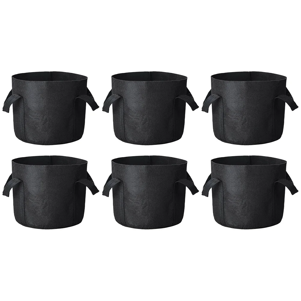 6 قطع من أكياس الزراعة، حقيبة مستديرة متينة لحاوية زراعة أعشاب الخضروات، مستلزمات البستنة الداخلية والخارجية