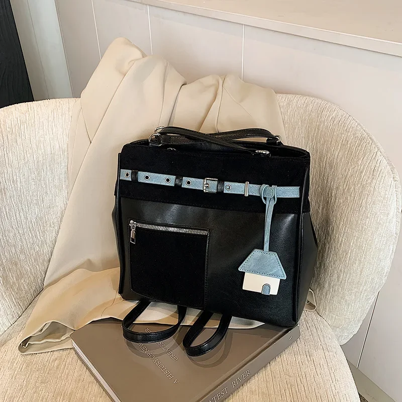 

2025 Luxury Brand New! Women's Large-Capacity Color-Block PU Leather Shoulder Bag - Minimalist, Elegant & Casual for Cross