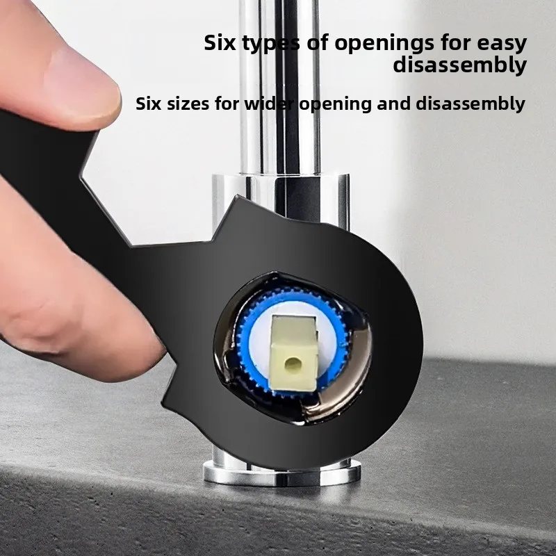 Multifunctional Stainless Steel Faucet Spool Wrench Thickened Extender Heavy Duty Hot Cold Faucet Plumbing Repair Tool for Home view 4
