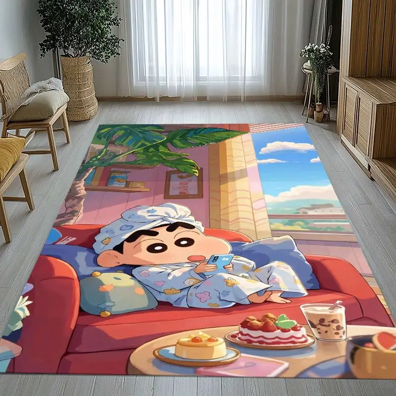 3D C-Crayon Shin-chans Cartoon Area Rug,Soft Non-Slip Carpet Mat for Living Room Bedroom Kids Playroom,Sofa Floor Rug,Home Decor