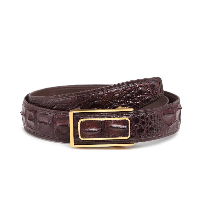 Real Genuine Crocodile Leather Belt Men Luxury Material Customer Order Free Laser Lettering and Pattern Gift Gentlemen