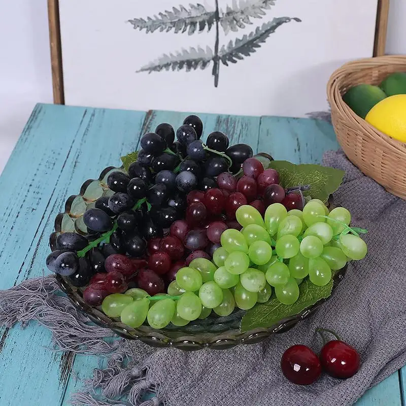 Artificial Fruit Grape Simulated Grape Bunches Lifelike Fake Fruits Plastic Fake Fruit Decorations For Wedding Party Supplies