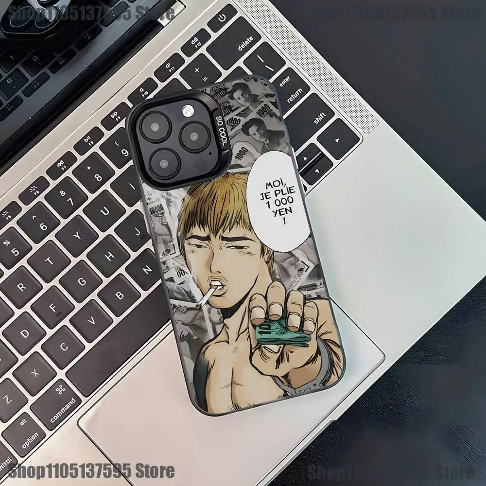 Casing Ponsel Great Teacher Onizuka GTO Untuk iPhone 16,15,14,13,12,11,Pro,XS,Max,Plus,Mini,SE4,E Hitam Matte Anti Benturan