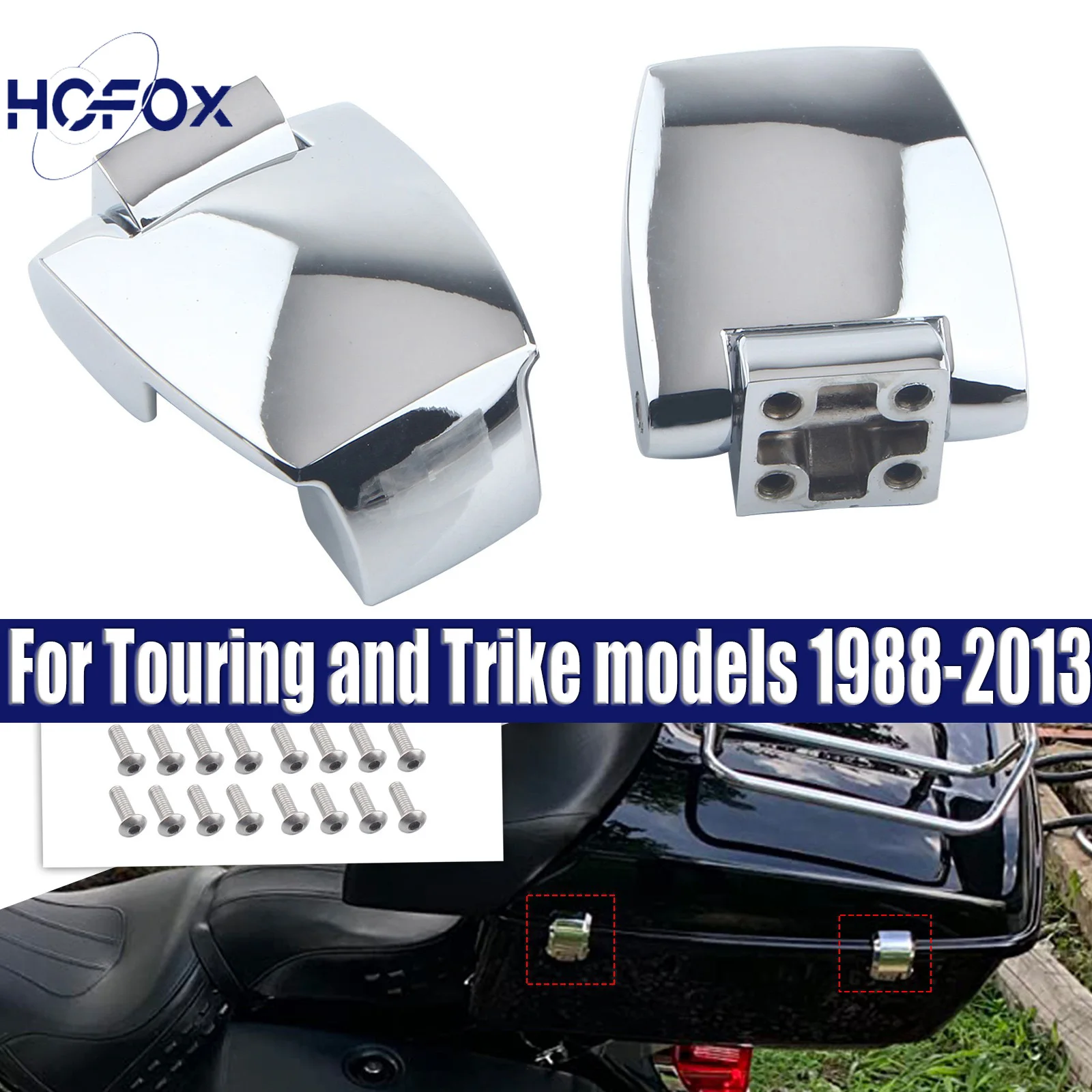 Chrome Razor Chopped King Luggage Hinges Pack Trunk Latches Lock For Touring and Trike models 1988-2013