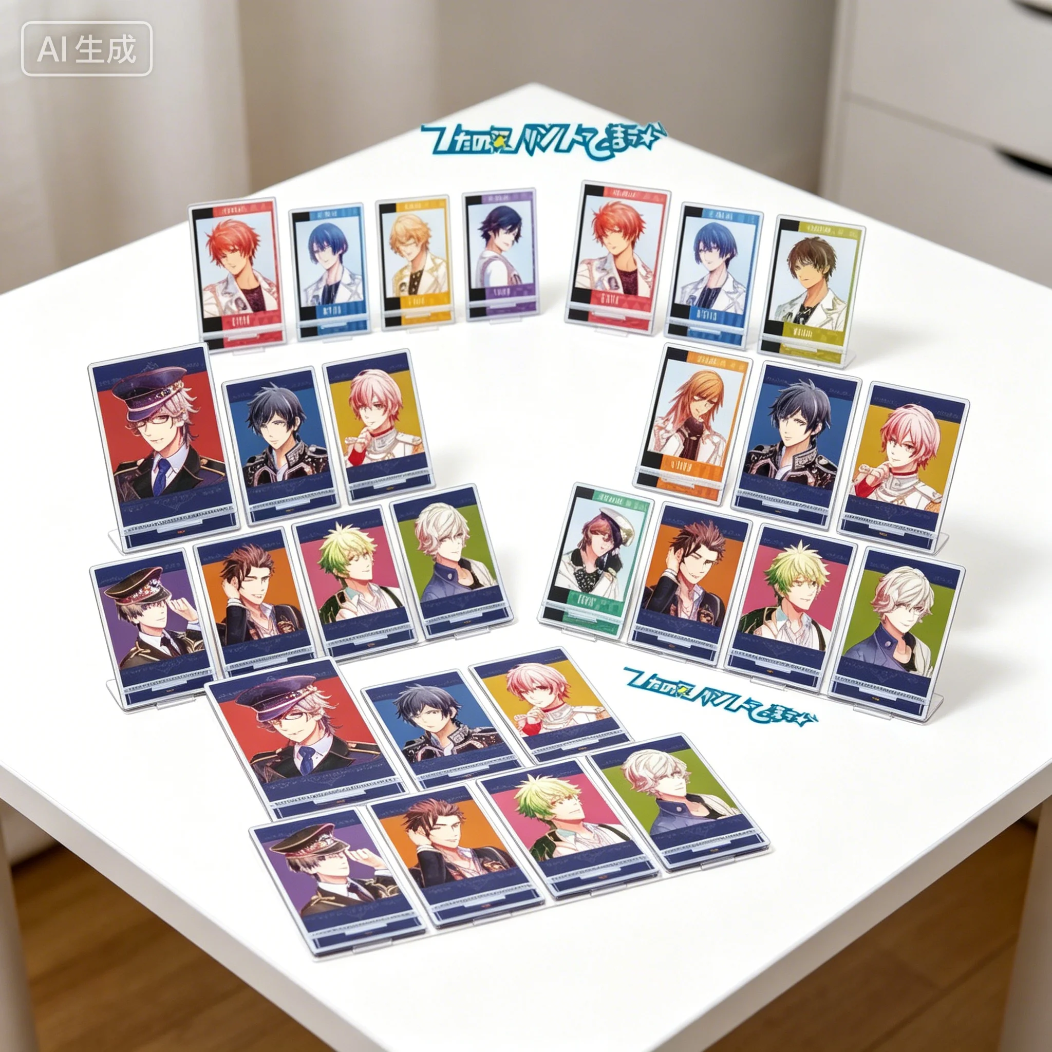 Anime Uta No Prince-sama Cecil Aijima Otoya Ittoki Rectangle Acrylic Stand Model Plate Keychains Desktop Ornament