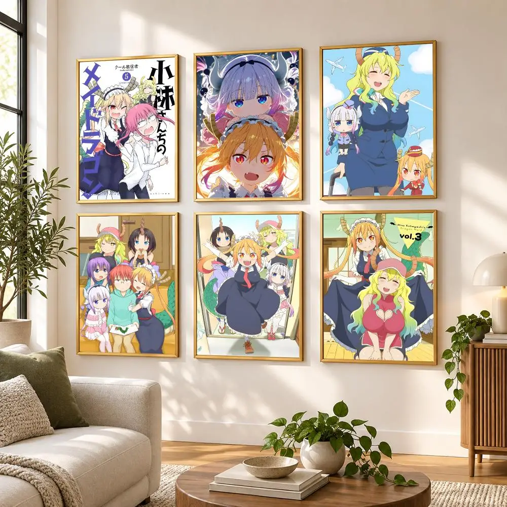 Miss Kobayashi's Dragon Maid Poster HD art sticky wall waterproof home living room bedroom bar aesthetic decoration