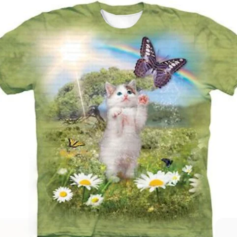 Adult and Kids Tie-dye Multi-cat Family 3D Print T-shirt – Perfect for Cat Owners To Wear Out and Turn Heads!