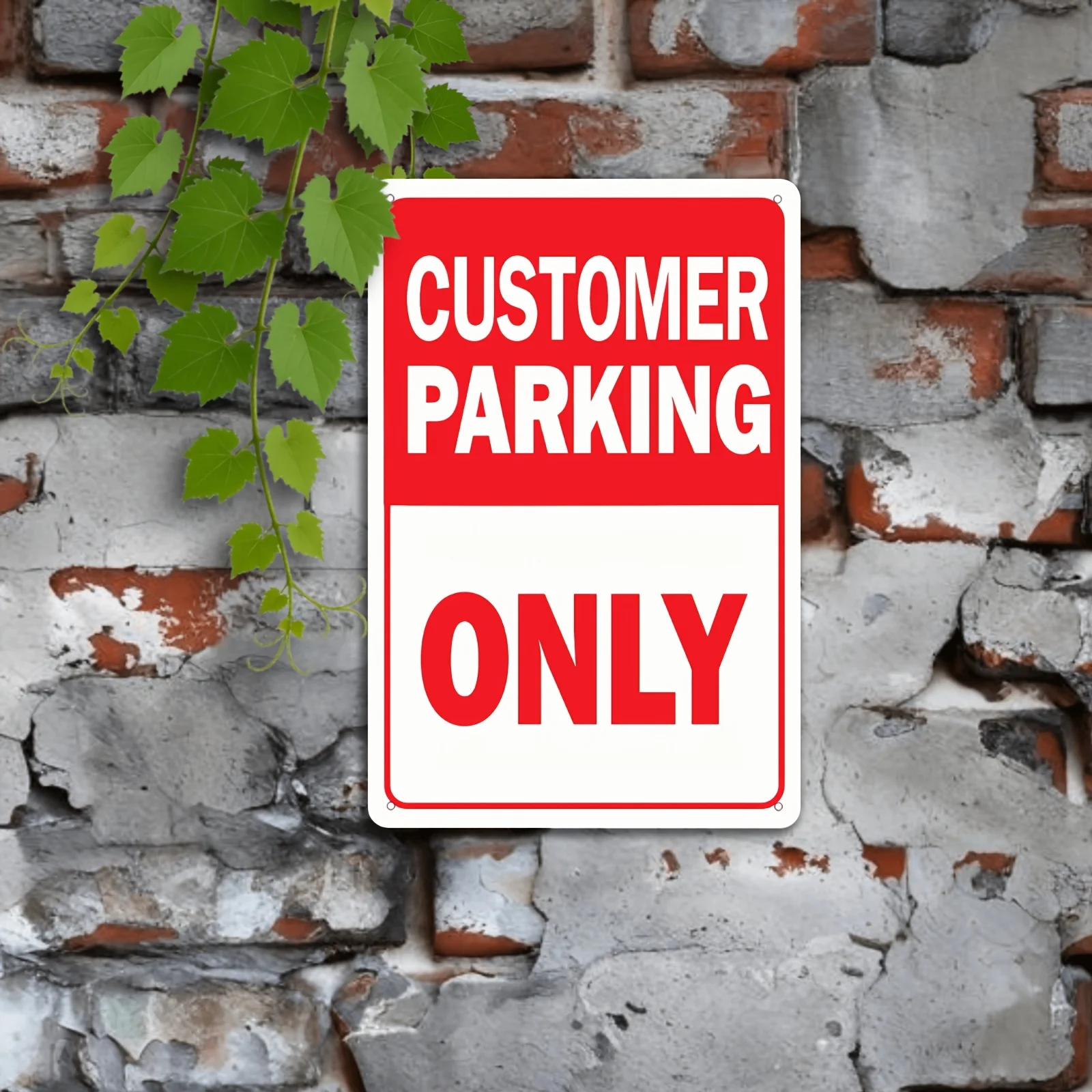 1pc Tin Sign Customer Parking Only Sign Wall Decor Metal Plaque Wall Decoration Outdoor Wall Art Gift Idea Unframed, 2D Flat
