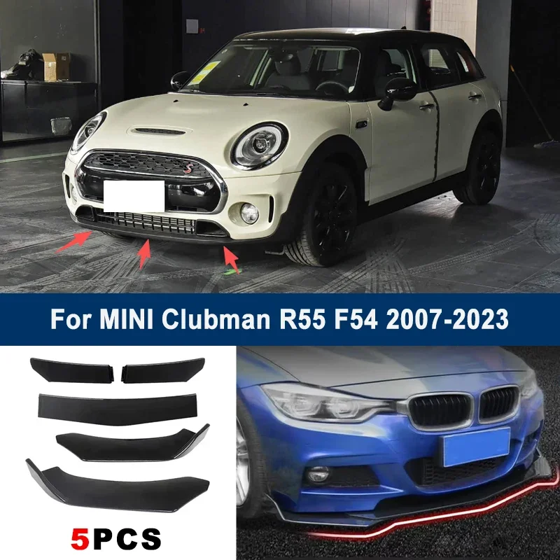 

Adjustable 5Pcs Sectional Front Spoiler Lip For MINI Clubman R55 F54 2007-2023 Front Bumper Splitter Car Exterior Sport Body Kit
