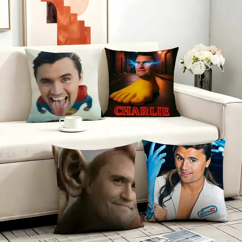 Funny C-charlie Kirk cushion cover Comfortable Decorative For Bedroom Living room Dormitory Picnic and Holiday Decoration