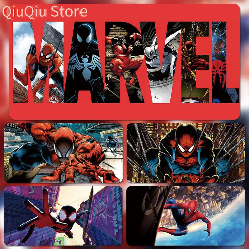 

Spider-Man Mouse Pad Large Marvel Keyboard Pads Locking Edge Computer Desk Mat Non-slip Gaming Accessories