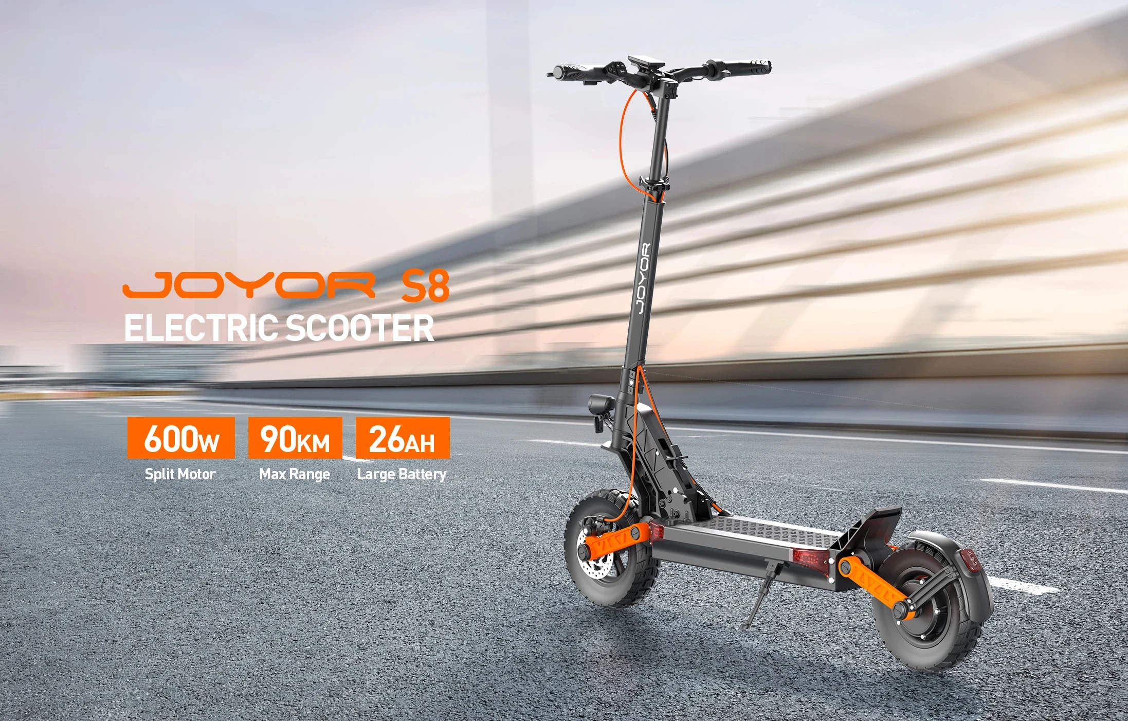 JOYOR S8 Elektroroller 600W Motor 48V26AH Geschwindigkeit 48km/h Maximale Reichweite 75-90km Aluminiumlegierungs-Karosserie 10-Zoll-Reifen Pendler-E-Scooter – Detail 1