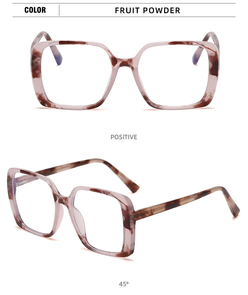 Luxus Vintage transparente übergroße quadratische Lesebrille Frauen Computer Brille Anti Blaulicht Brille Presbyopie Brille – Detail 17