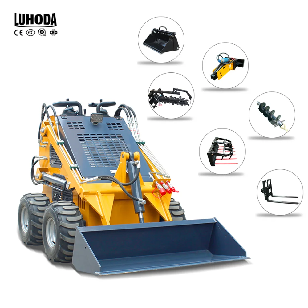 

Small Skid Steer Loader 400kg Skid Steer Crawler Tracked Mini Skid Steer Loader