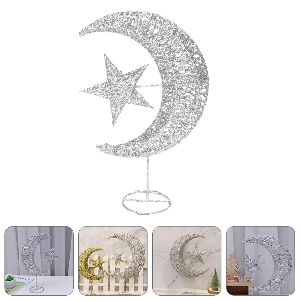 

1Pcs Star Tree Topper 30cm Glittering Iron Moon Shape Christmas Tree Topper Metal Star Festival Decor Christmas Decor