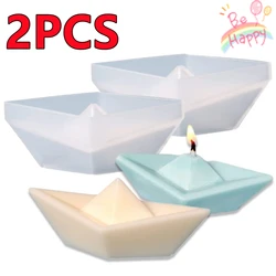 Novo 2/1PC 3D Papel Barco Vela Silicone Moldes DIY Aromath Gesso Ornamento Vela Perfumada Molde Home Decor Artesanato Molde 2023