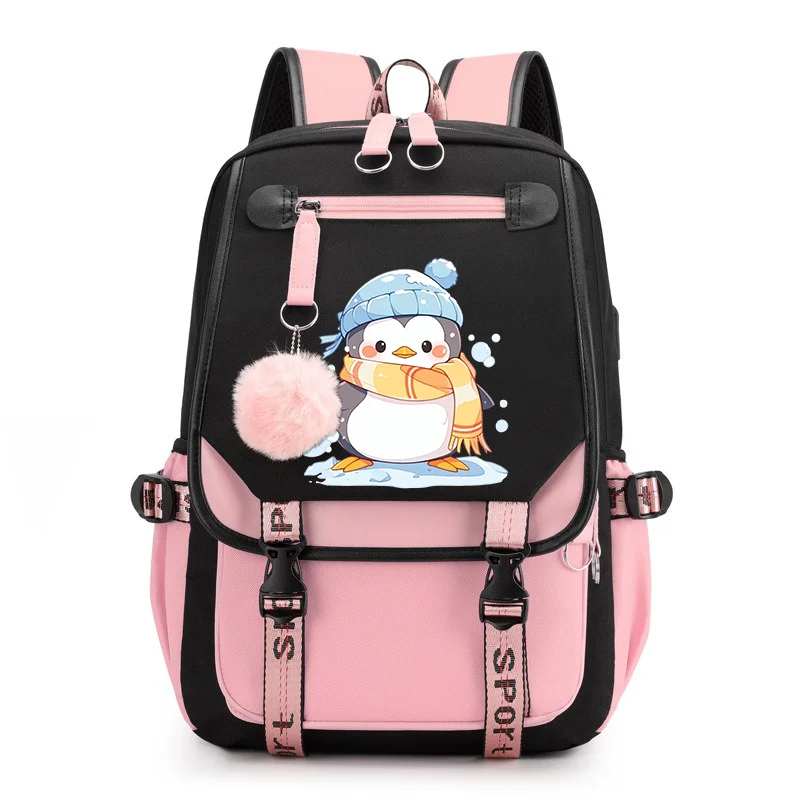Women's Large Capacity Backpack Color Block Design Leisure Travel Computer Student Bag Stylish Practical Versatile