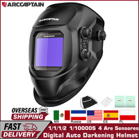 ARCCAPTAIN Welding Helmet Welder Mask Large View True Color Solar Power Auto Darkening Welding Mask For Arc MIG TIG Weld Cut