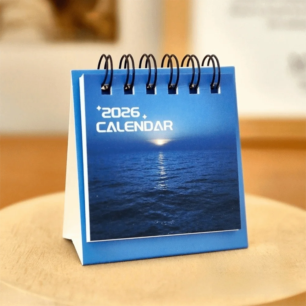 

Креативный настольный календарь на 2026 год, список дел, пейзажный мини-календарь, ежедневник, офисные канцелярские принадлежности