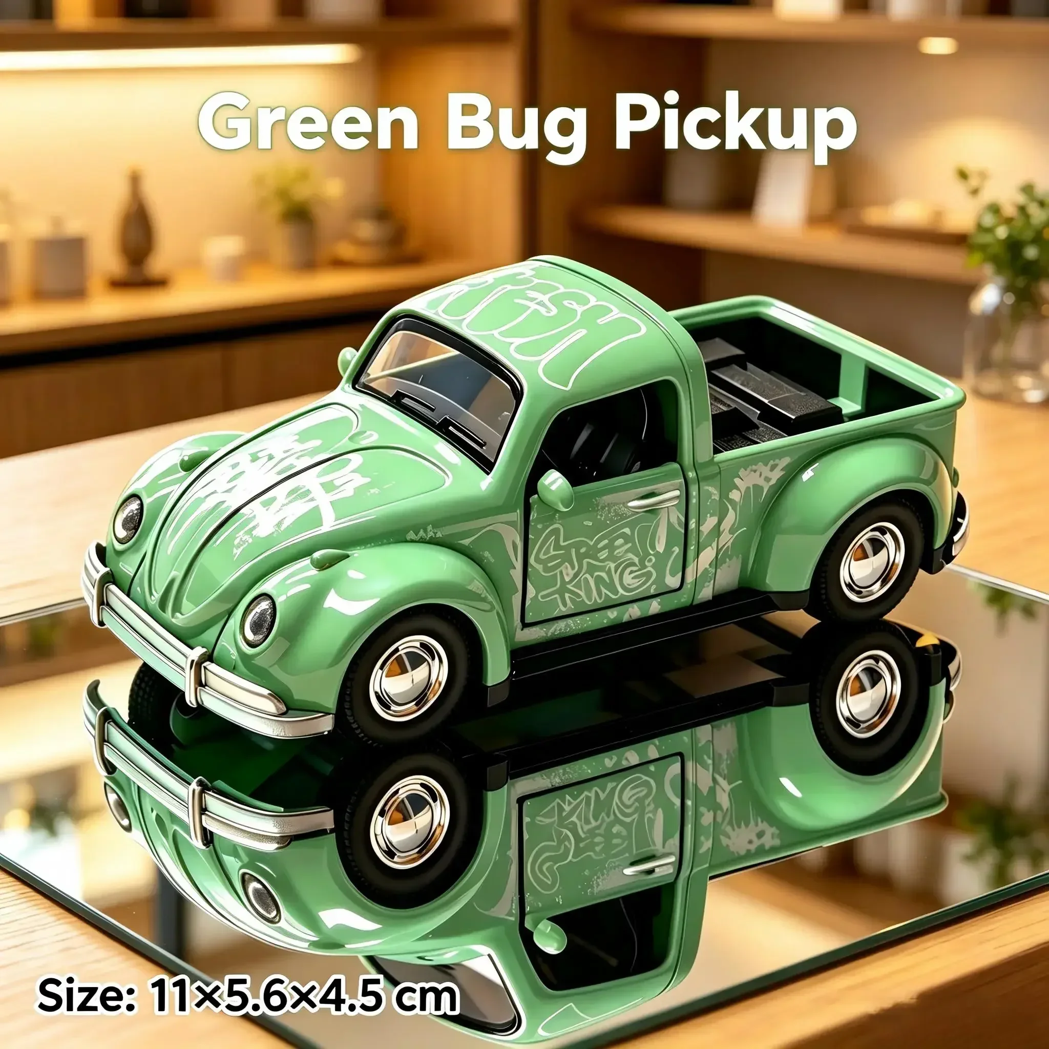 New Arrival Classic Beetle Pickup Diecast Model, 11×5.6×4.5cm Alloy Toy, 3 Colors, Static Display Model, Desktop Ornament, Gift