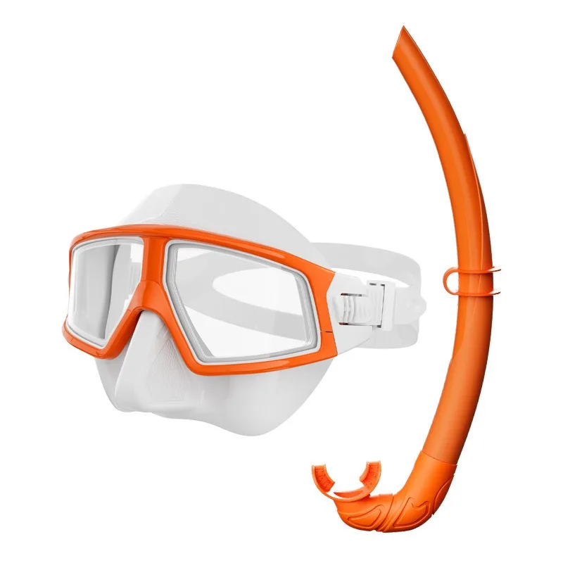 

Adult Freediving & Snorkeling Mask - Anti-Fog PC Lens, Leak-Proof Silicone Fit & UV Protection, Suitable for Shallow Water, Swim