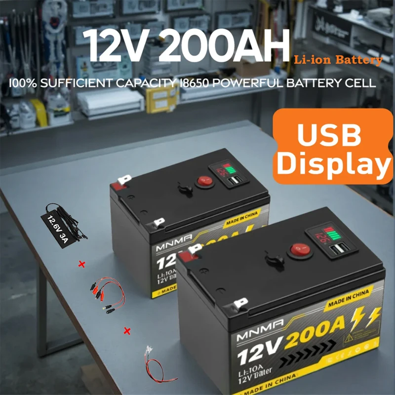 

Ultra-large capacity 12V 200Ah Lithium LiFePO4 Deep Cycle Battery, for Solar/Wind Power,Small UPS,Lighting,and More