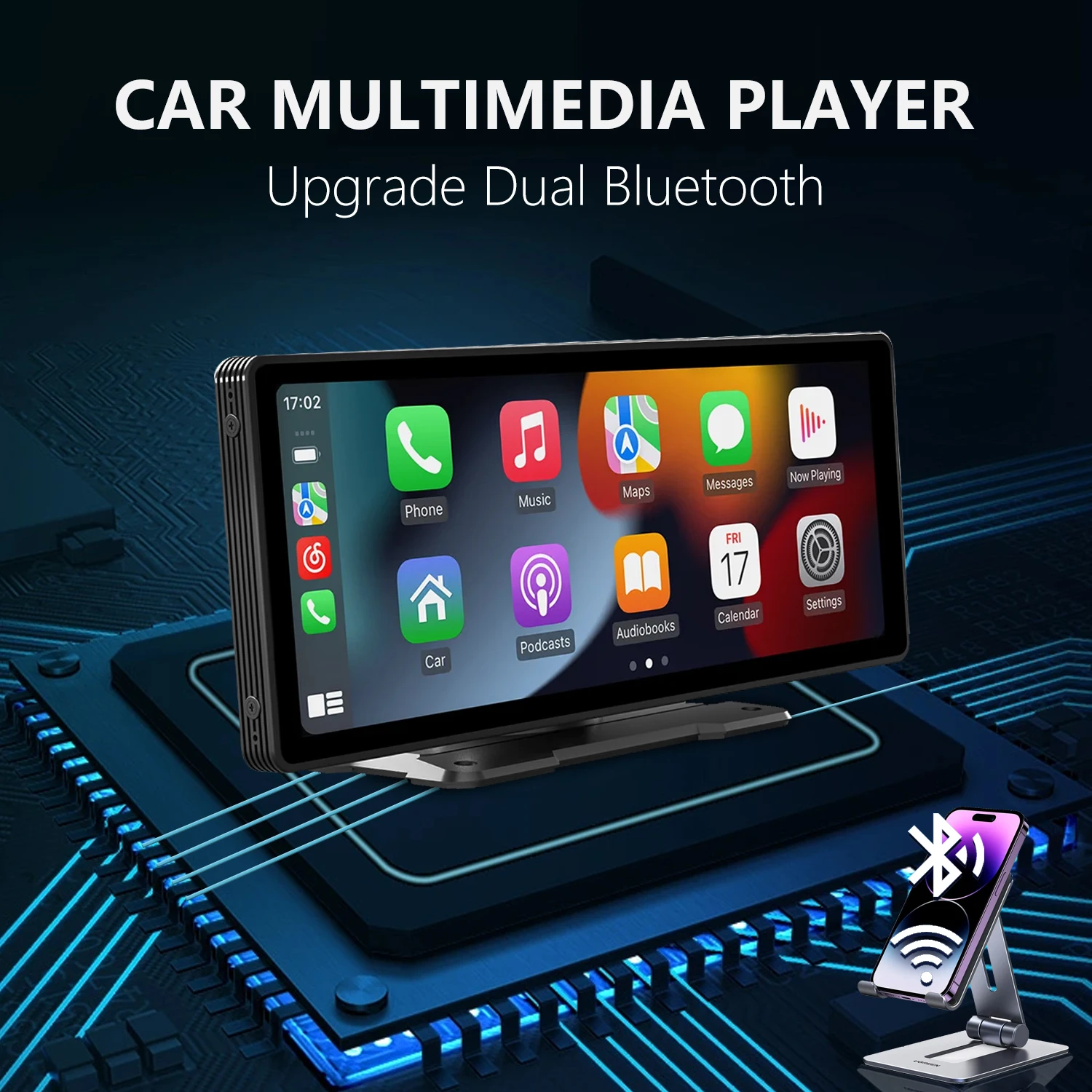 10.26 inch Car Monitor Wireless CarPlay /Android-Auto HD Screen Camera Bluetooth FM Transmitter USB TF Video Play MP5 For toyota