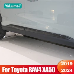 For Toyota RAV4 XA50 2019 2020 2021 2022 2023 2024 RAV 4 Hybrid Car Side Skirt Stickers Cover Side Body Door Strips Accessories