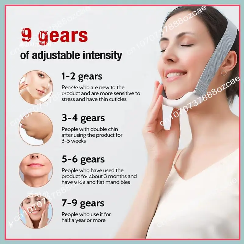 A26P V라인 얼굴 슬리밍 기기 턱 마사지기 진동 벨트 온열 압박 개인 관리용