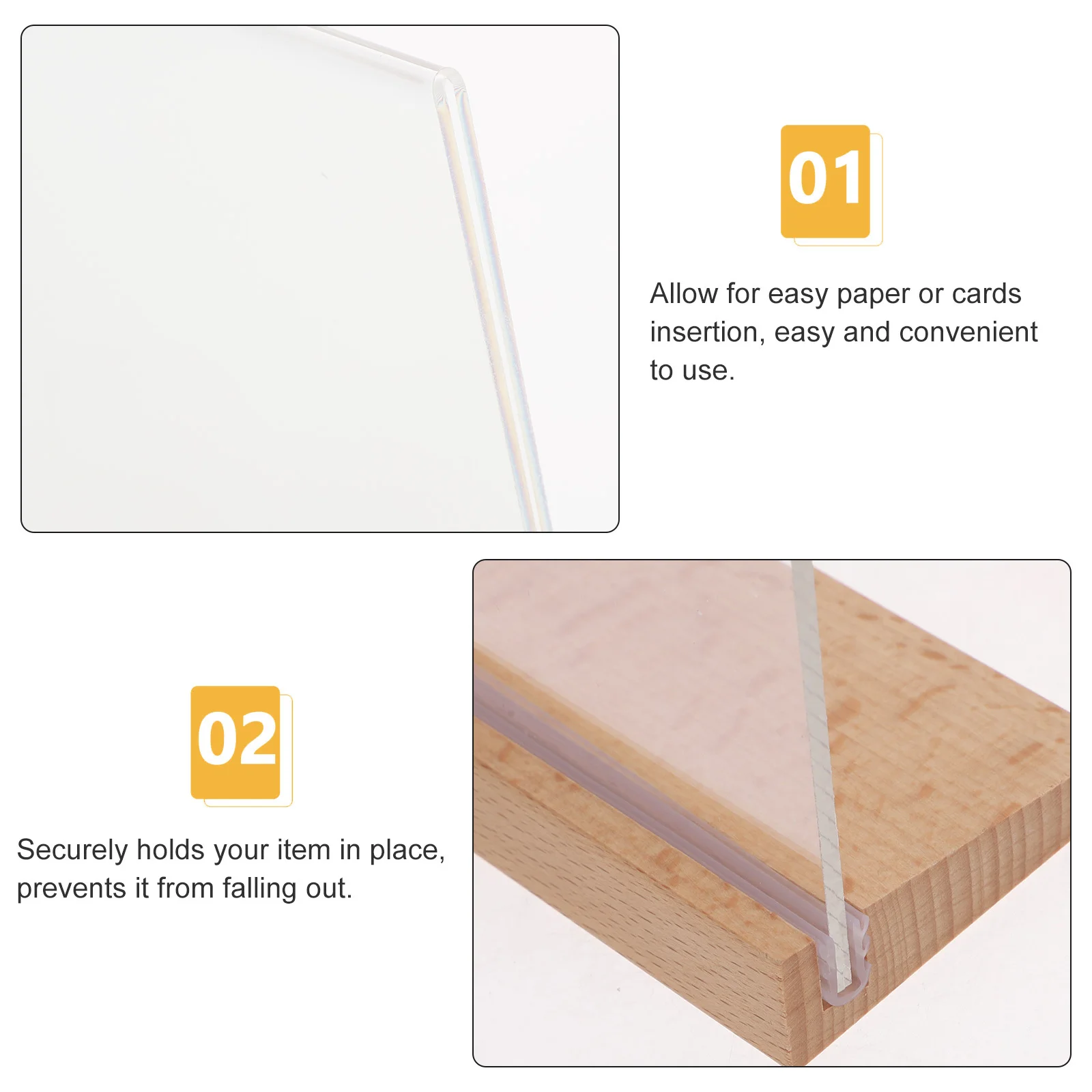 

Acrylic Display Stand Clear Menu Holder for Table Top Sign Rack with Sturdy Base Scratch Resistant for Cafe Office Fair