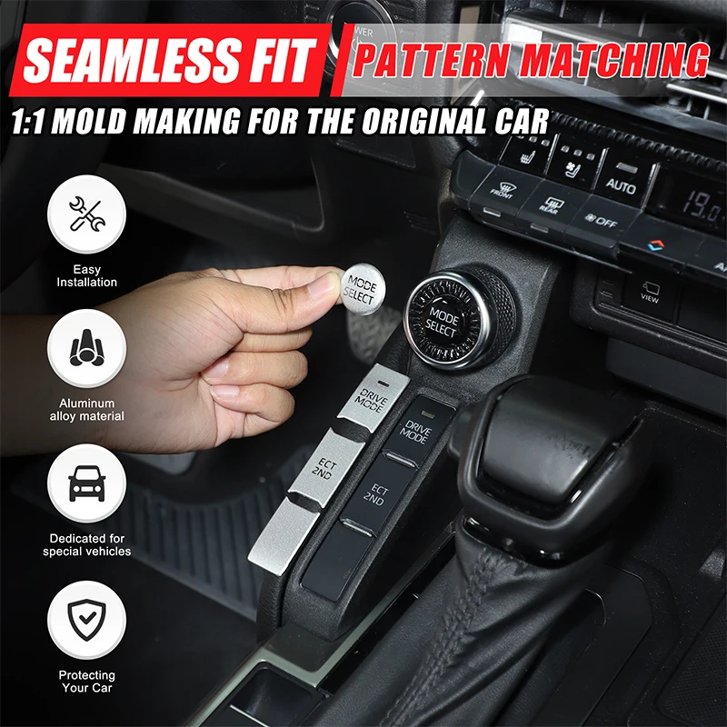 

Stainless Steel Silver For Toyota Land Cruiser Prado 250 LC250 2024+ Car Driving Mode Key Decorative Stickers Car Accessories