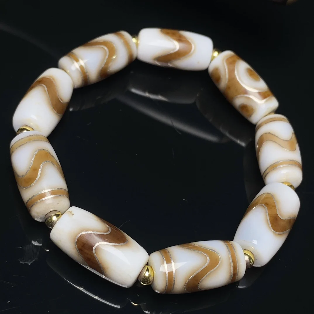 Inlaid with silver filigree, dzi, bracelets for men and women, agate dzi, agate bracelets, jewelry, accessories, collectibles