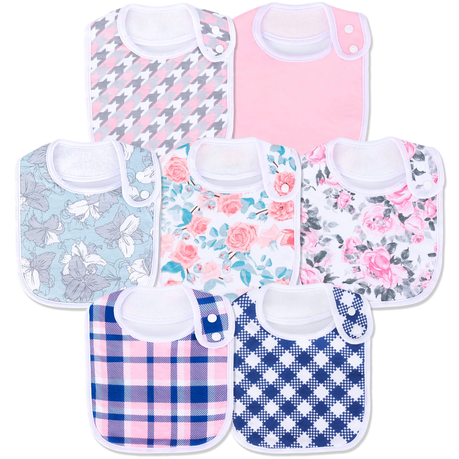 

Baby Bibs Super Soft and Absorbent Organic Cotton Baby Bandana Drool Bibs Set for Girls Teething Drooling 3-36 Months( 7 Pcs)
