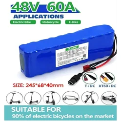 Batterie lithium-ion 48V, 60Ah, 2024 W, 13S2P, 1000 mAh, pour vélo et trottinette électrique, avec BMS intégré et chargeur,60000