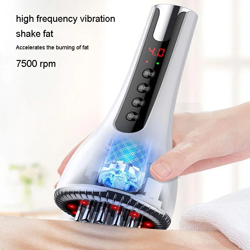 Gua Sha Scraping Body Slim Massager Therapy Anti Cellulite Fat Burner Beauty Dredging Warm Meridian Brush Electro Stimulator