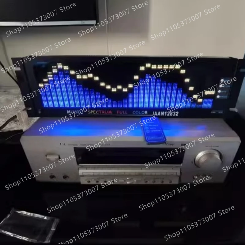 1U2U3U Rack Music Spectrum Remote Control Voice Control Wire Control Animation Clock Full Color RGB Rhythm Light
