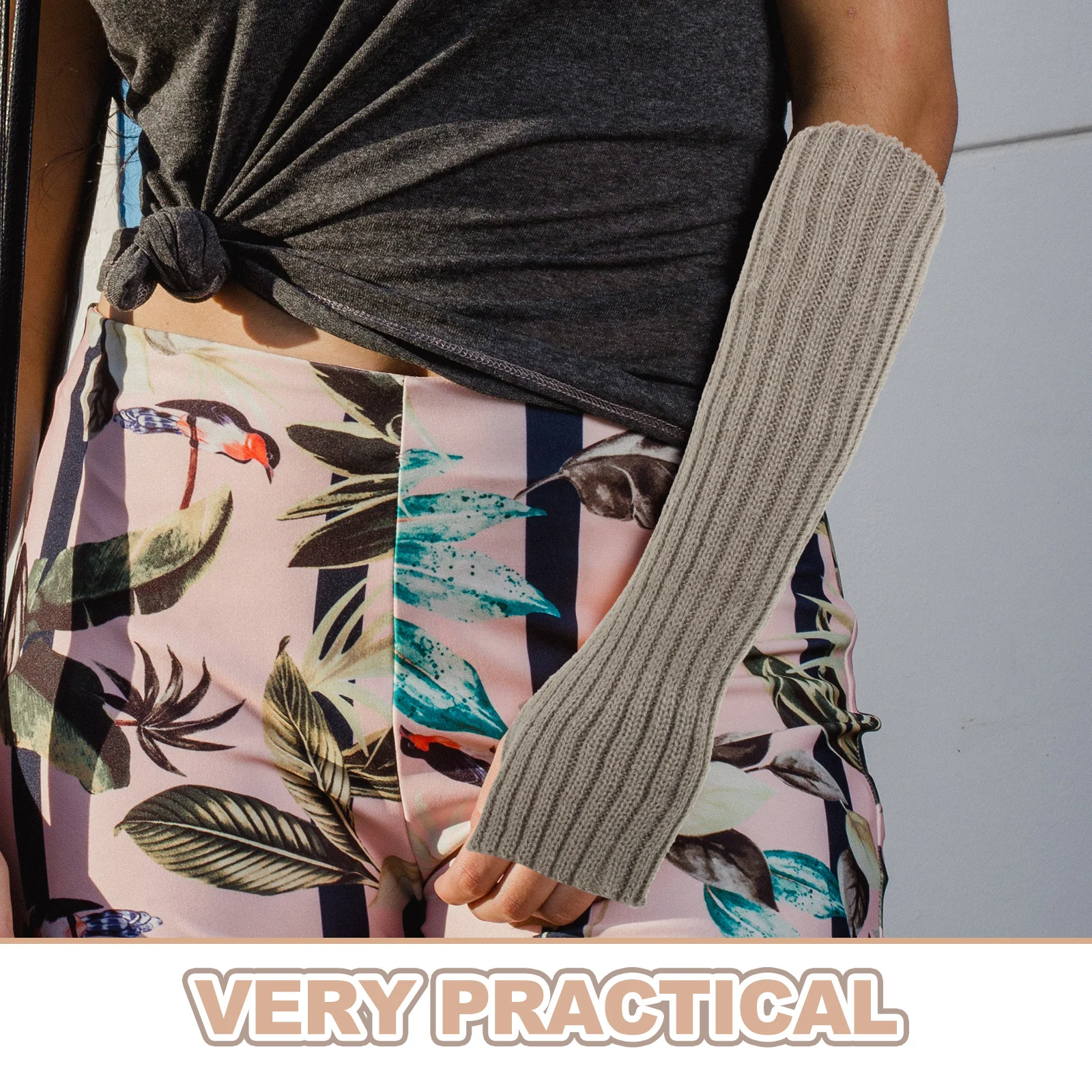 3 шт., 3 пары вязаных грелок для рукавов, женские эластичные перчатки без пальцев, с отверстием для большого пальца, балетная офисная одежда для холодной погоды, легкий вес