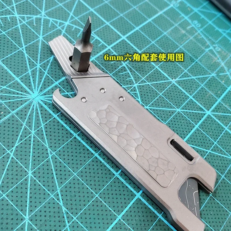 Imagem -06 - Edc Titanium Alloy Pocket Knife Tactical Paper Cutter Desembalar Camping Ferramentas ao ar Livre Mini Utlity Faca Reta